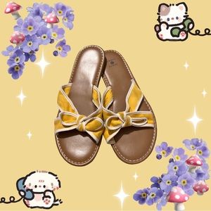 Yellow knot sandals